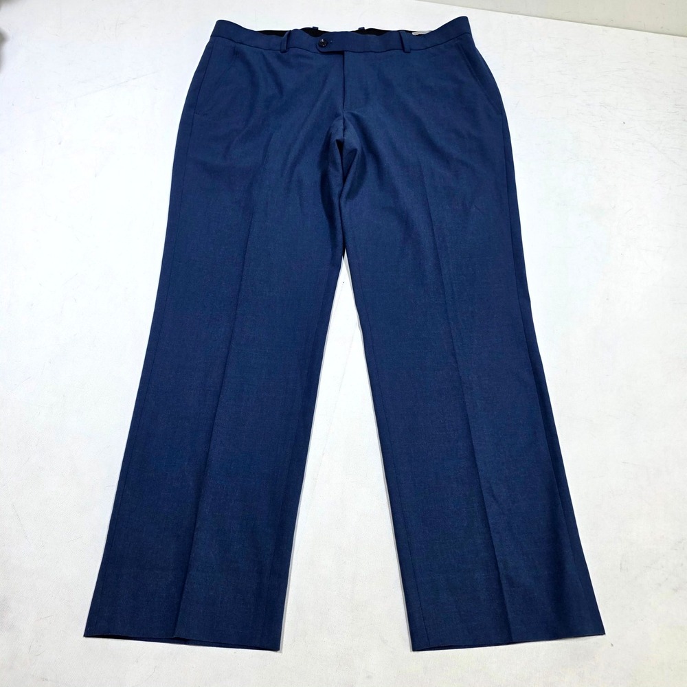 Nordstrom Rack Dress Pants Mens 36x30 Blue Trim Fit Flat Front Trousers Business